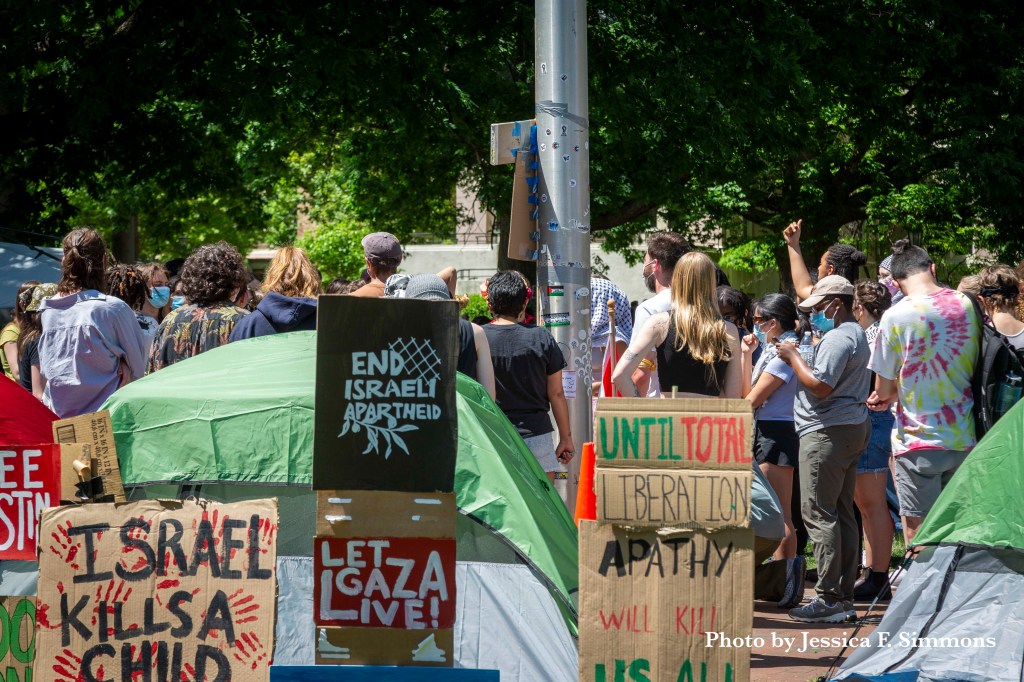 Day four at UNC ‘Triangle Gaza Solidarity Encampment,’ hours before police dismantle&nbsp;it